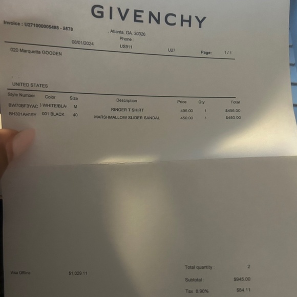 Givenchy White and black round neck - Picture 2 of 2